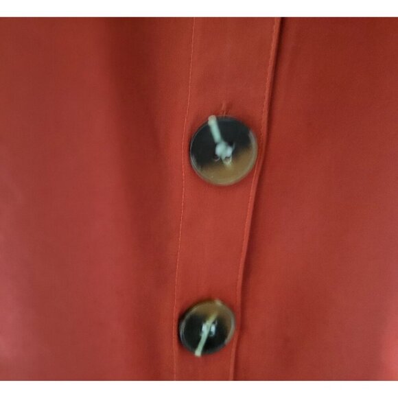 Nasty Gal Collection Rust Orange Button-Front Midi Skirt Women's Sz 6 Polyester - Picture 5 of 7